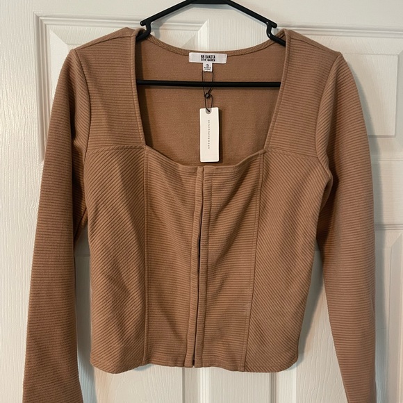 Steve Madden long sleeve top from Anthropologie.Ribbed corset top. - Picture 1 of 3